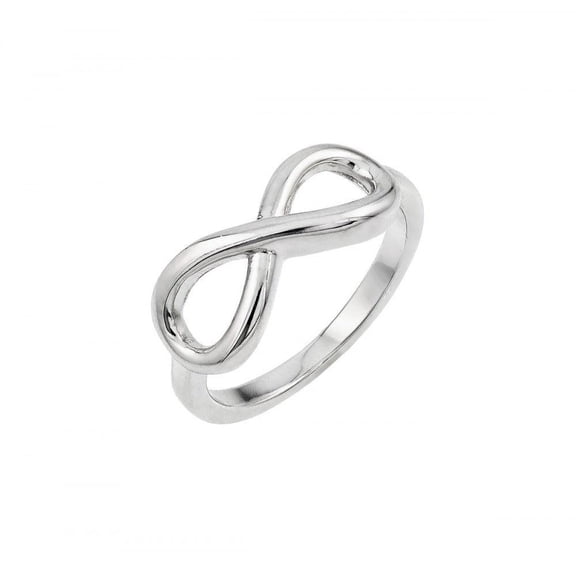 Polished Rhodium Plated Sterling Silver 925 Infinity Ring Band Jewelry Female Male Unisex Size 7