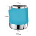 thumbnail image 2 of Milk Frother Jug Espresso Pitcher Stainless Steel Handleless Silicone Sheath Blue, 2 of 8