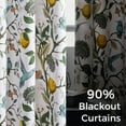 thumbnail image 2 of Topfinel Fancy Hummingbird Patterned Curtain,White Curtains for Living Room, Thermal Insulated Blackout Curtains for Bedroom, Floral Vintage Lemon Curtains 84 inch Length 2 Panels Set, 2 of 11