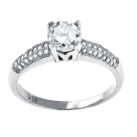 925 Sterling Silver Round CZ Size 7 Anniversary Promise Wedding Band Engagement Ring 3.1x Promise Ring for Women and Men
