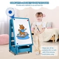 thumbnail image 6 of Gymax Kids' Standing Art Easel Dry-Erase Board Double Sided Chalkboard Navy, 6 of 10