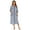 Blue Plaid, variant on Women Robe Zipper Front House Coat 3/4 Sleeve Nightgown Full Length Ladies Lounge Dress with Pockets S-2XL