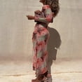 thumbnail image 4 of PENGXIANG Robe Longue à Manches Longues Imprimé Teinture sur Nœuds pour Femmes Automne, 4 of 7