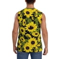 thumbnail image 4 of Fotbe Men's Sunflowers In Vintage Print Men's Sleeveless Muscle Tank Tops Casual T-Shirts for Gym Workout Beach-X-Large, 4 of 8