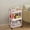 Pink, variant on 3-Layer Kitchen Utility Cart with armrests movable storage rack for small spaces bathroom bedroom Red