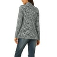 thumbnail image 3 of INSPIRE CHIC Women's Sweater Shawl Collar Long Sleeves Zebras Leopard Print Open Front Cardigan XL Black&White, 3 of 6