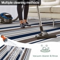 thumbnail image 5 of Grey Navy Blue Striped Outdoor Rug for Patio/Deck/Porch, Non-Slip Large Area Rug 3 x 5 Ft, Farmhouse Stripes Modern Abstract Art Indoor Outdoor Rugs Washable Area Rugs, Camping Rug Carpet Runner, 5 of 8