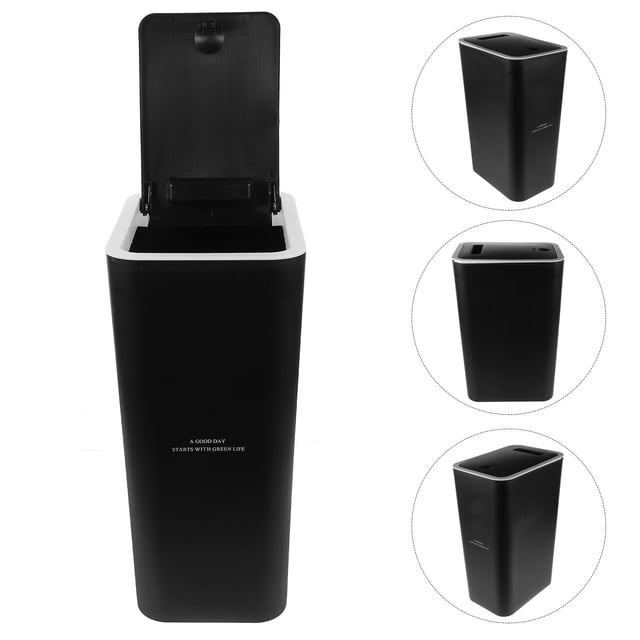unbranded De Basura Compacto Negro Con De Para Hogar Oficina Y Moderno