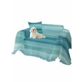 thumbnail image 2 of Teal Turquoise Aqua Ombre Couch Cover for Dogs, Contemporary Abstract Lines Washable Sofa Covers Slipcover for Pets Dogs Futon Cover, Couch Recliner Covers, Oversized Chair Slipcover 71"x91", 2 of 9