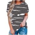 thumbnail image 2 of CHGBMOK Grande Taille Spring Tops for Women Mode Women Spring et Summer Manches Courtes Imprimé Col Rond Tops Summer Plage Tops sur Dégagement, 2 of 3