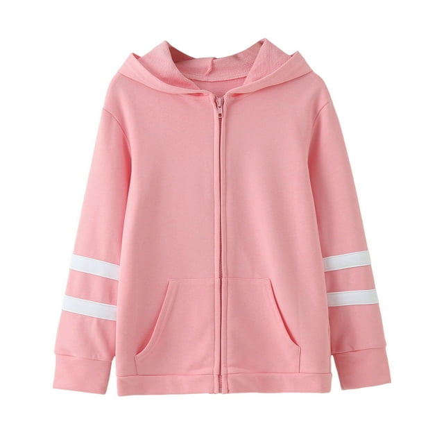 Gibobby Chamarra de manga larga para bebéNiños Niñas Manga Larga Invierno Cálido Outwear Cremallera Sudadera Con Capucha Chaqueta Abrigo Color Sólido(Rosa, 7-8 Años)
