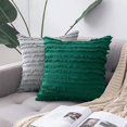 thumbnail image 4 of Wekity Juego de 2 fundas de almohada decorativas estilo bohemio, de lino, a rayas, con estampado de jacquard, para sofá, sala de estar, dormitorio, 12.0 x 20.0 in, color verde, 4 of 5