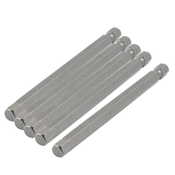 Unique Bargains Double Head 100mm Length 6mm Tip Magnetic Hex Screwdriver Bits 5Pcs