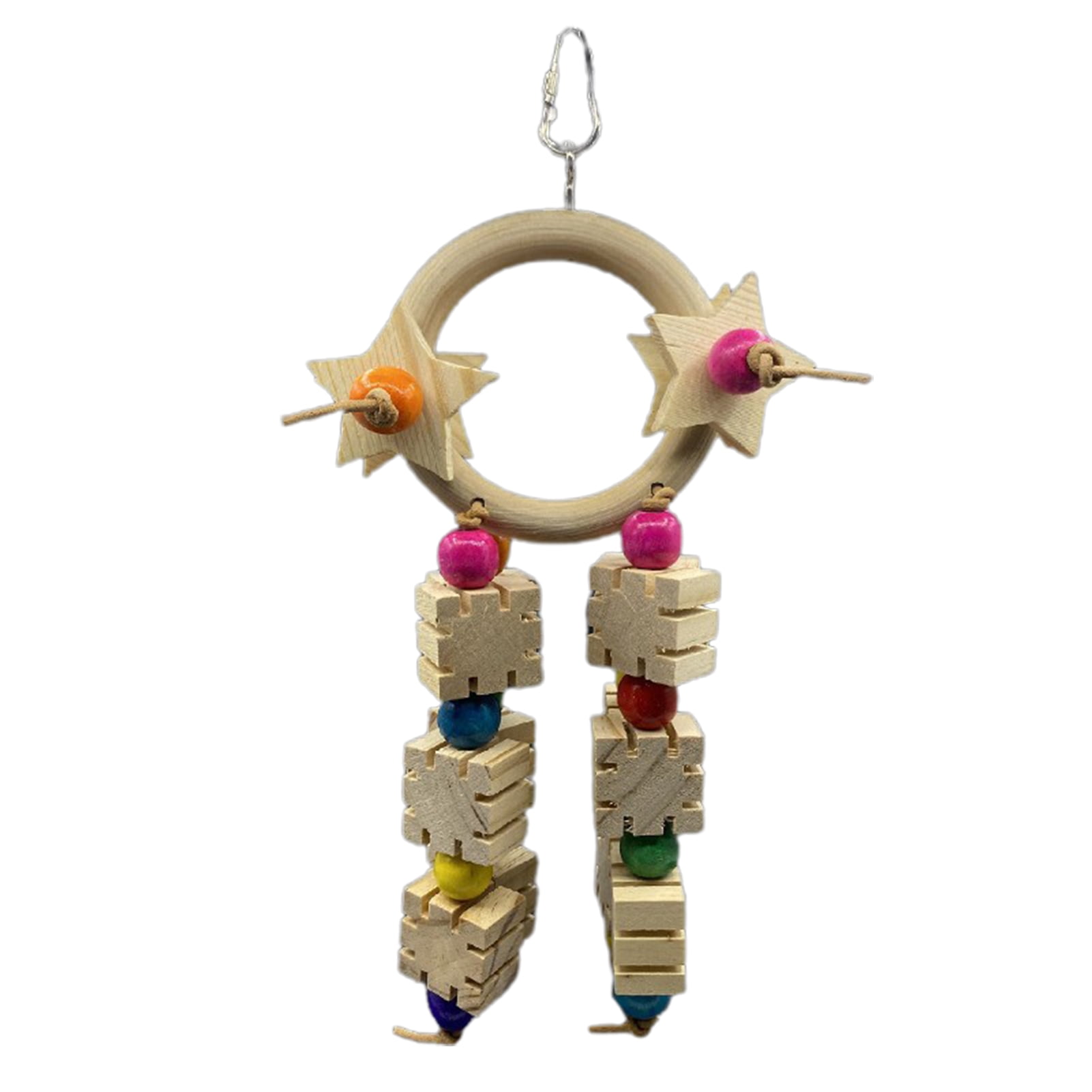 Bird Chewing Toy, Natural Wooden Geometric Block Stable Safe Anti Bite ...