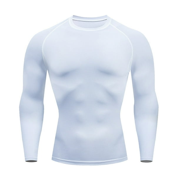Minnieouse Ropa interior térmica para hombre, medias elásticas de secado rápido, ropa deportiva de manga larga para esquiar y correr, motocicleta, Camisetas XXL Blanco Minnieouse AP013385-07