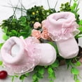 thumbnail image 5 of Lace Socks Girls' Ruffle Bowknot Socks Newborn Infants Socks Princess Frilly Socks Lace Cotton Ankle Socks for Girls, Pink, 5 of 7