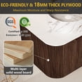 thumbnail image 3 of 48" Curved Edges Striped Bathroom Vanity with Sink, Floating Plywood Cabinet with 2 Large Drawer, Ceramic Vessel Basin & Artificial Marble Top - Dark Walnut Wood Grain Color Pre-assembled Vanity, 3 of 7