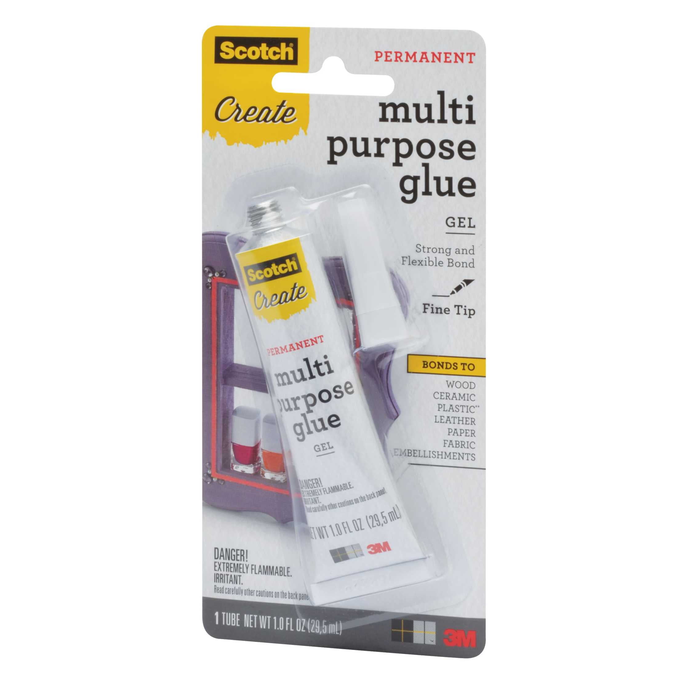 (2 pack) Scotch Create Permanent Multi Purpose Glue Gel, Clear, 1 fl. oz.