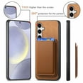 thumbnail image 6 of Allytechgroup 2 in 1 Detachable Wallet Case for Samsung Galaxy A06, [Thin & Light] [Compatible with MagSafe] Luxury PU Leather Card Holder Soft Bumper Shockproof Anti-Scratch Magnetic Case, Brown, 6 of 12