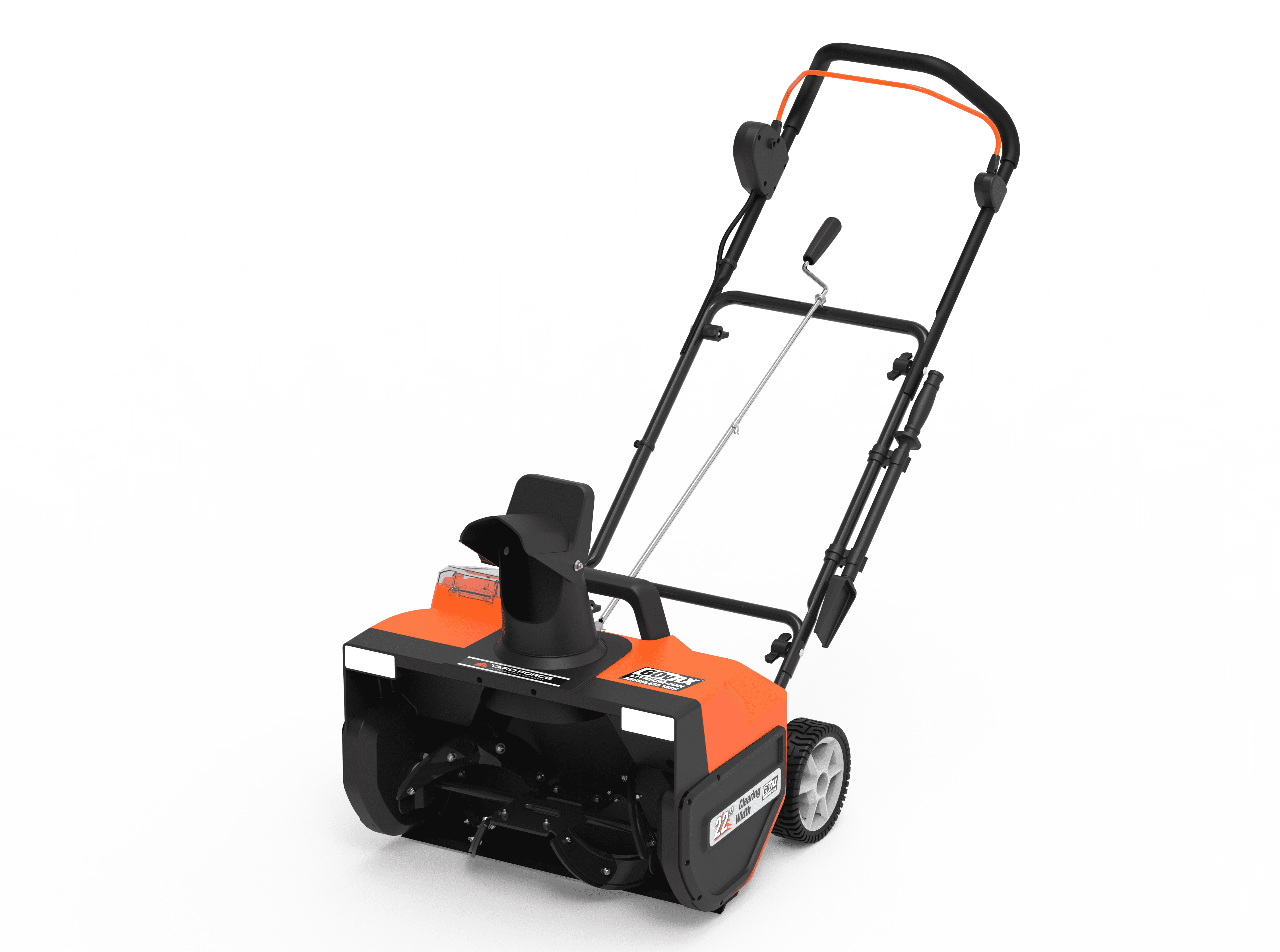 Yard Force YF60VR 18 In. 60-Volt Battery-Powered Single-Stage Snow Blower with Headlight - YF60VRX22-SB