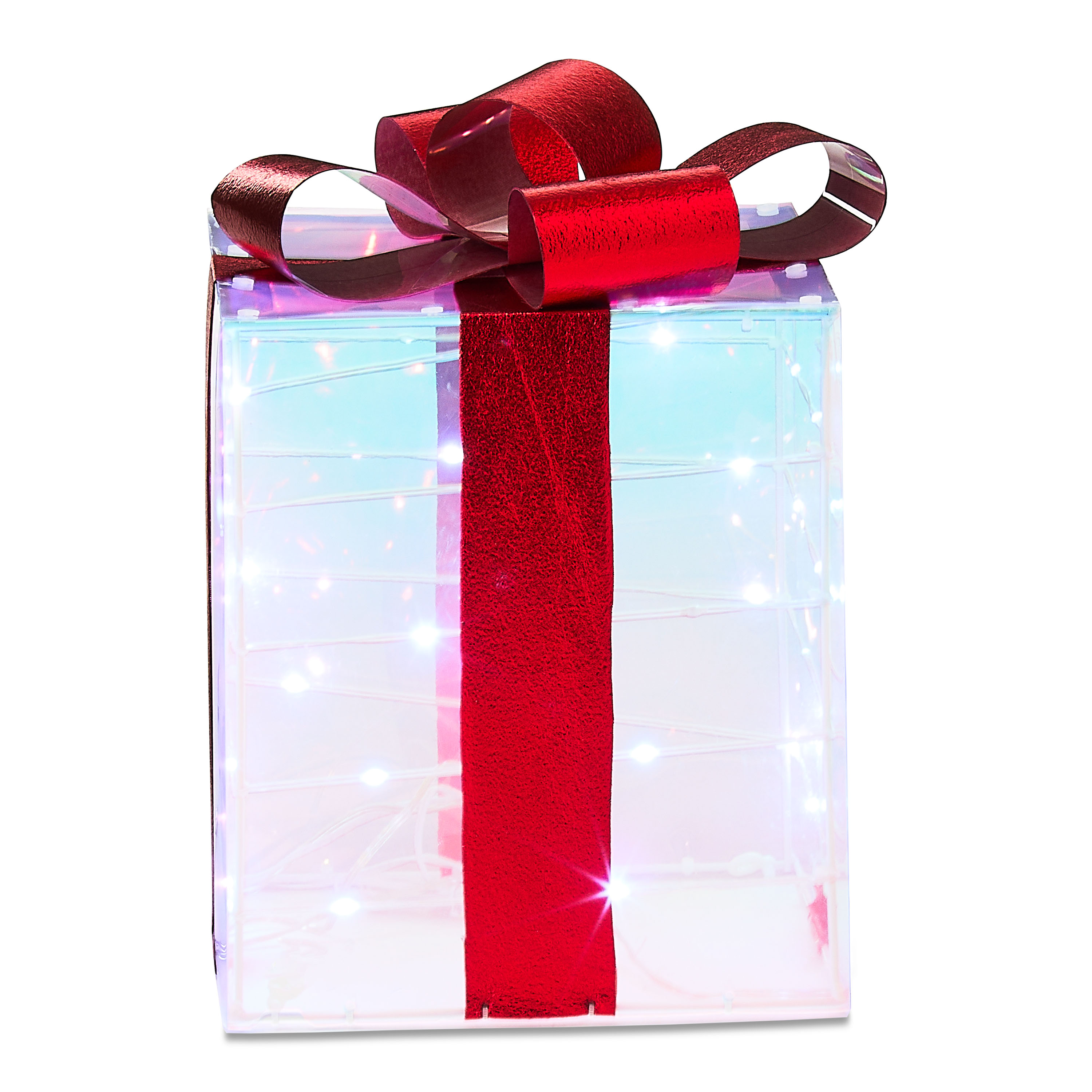 Indoor/Outdoor Light-Up Prismatic Gift Boxes Christmas Decoration with 80 LED Lights, Cool White, Set of 3, by Holiday Time