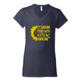 thumbnail image 2 of Wild Bobby, I'm Sunshine Mixed With A Little Hurricane , Inspirational/Christian, Women Standard V-Neck Tee, Navy, Medium, 2 of 5