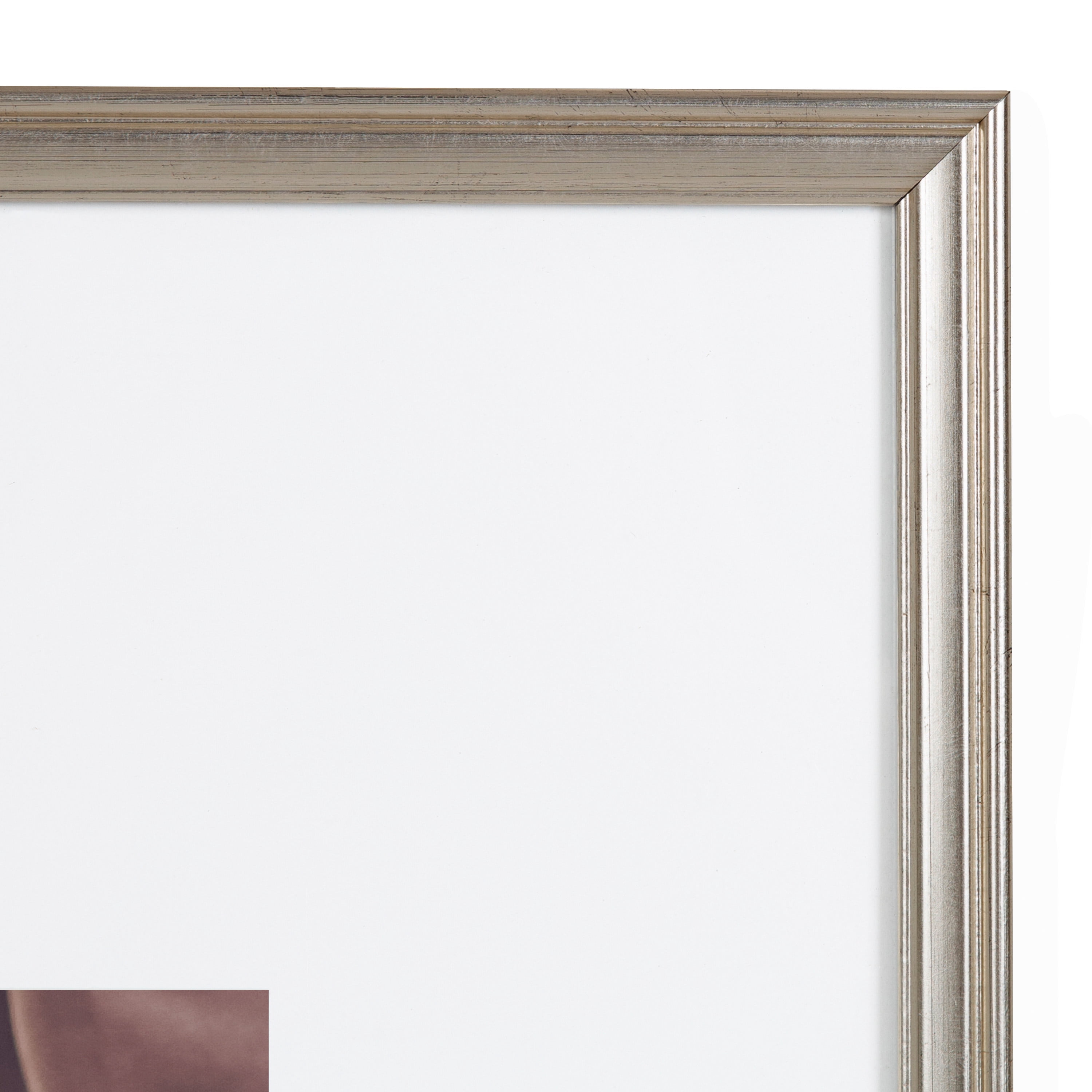 Kate and Laurel 15" x 19" Polystyrene Picture Frame, Silver, Set of 3