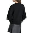 thumbnail image 2 of DKNY womens  Fringe Sweater, l, Black, 2 of 3