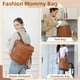 thumbnail image 2 of miss fong Mochila para pañales Bolsa para pañales para bebés, Mochila grande de cuero para pañales con 16 bolsillos Bolsa para pañales de viaje con cambiador de pañales, correas para cochecito y 2 bol, 2 of 5