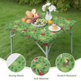 thumbnail image 4 of Red Mushroom Frog Green Pattern Square Fitted Tablecloth with Elastic Edge,Square Table Cover,Washable Elastic Table Cover for Home Kitchen Party Decor 34"x34", 4 of 6