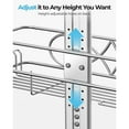 thumbnail image 6 of 2 Tier Stainless Steel Anodized Aluminum,Height-Adjustable Rustproof Shower Caddy Hanging Anti-Swing-Over The Shower Head Caddy-Bathroom Showe r Storage Organizer With Soap Box Holder- Sliver, 6 of 6