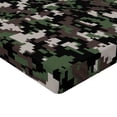 thumbnail image 2 of Ambesonne Camo Fitted Sheet, Pixelated Digital Abstract, Queen Size, Army Green Beige Brown, 2 of 3