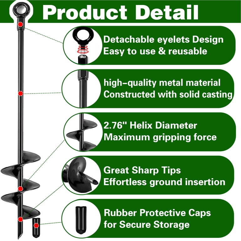 Cyrico Ground Anchors Heavy Duty, 18 Inch, 4 Pack photo 4