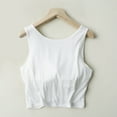 thumbnail image 4 of Tank Tops For Women Solid Color With Chest Pad Bra One Tank Top Sling Camisole Tops For Women, 4 of 6