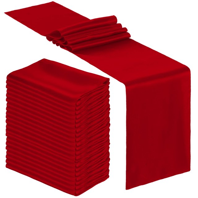Camino de mesa Bencailor rojo satinado 30x275 cm 12 unidades