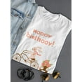 thumbnail image 3 of Happy Birthday Bunny With Flower T-Shirt Women -Image by Shutterstock, Female x-Large, 3 of 4