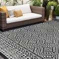 thumbnail image 7 of 8x10 Water Resistant, Large Indoor Outdoor Rugs for Patios, Front Door Entry, Entryway, Deck, Porch, Balcony | Outside Area Rug for Patio | Charcoal, Tribal | Size: 7'11'' x 10'3'', 7 of 7