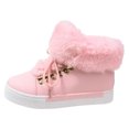 thumbnail image 4 of Dakaela Winter High Top Sneakers for Women Platform Fleece Lined Ankle Boots Fashion Lace up Casual Walking Booties Shoes Pink 9, 4 of 5