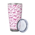 thumbnail image 2 of Fotbe Pink bows Pattern 20 oz Tumbler Stainless Steel Vacuum Insulated Coffee Ice Cup Double Wall Travel Flask Leak-proof Coffee Cup-Without Straw, 2 of 8
