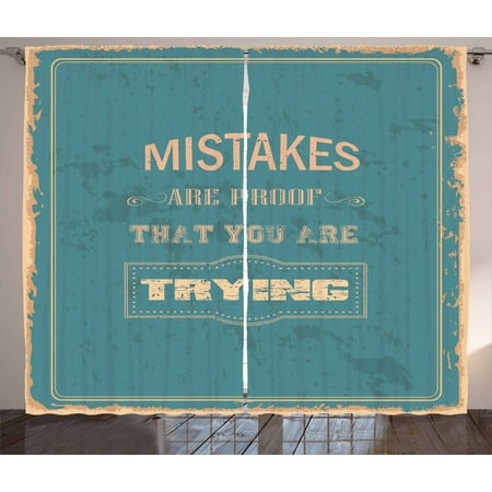 Motivational Curtains 2 Panels Set Vintage Poster Design With