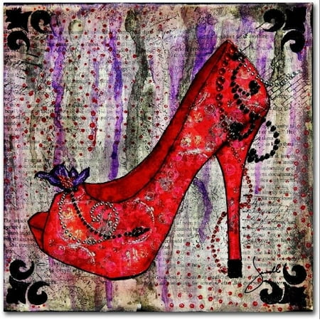 

The art in the gallery package has a red shoe in the center of the frame.