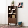 thumbnail image 2 of Prepac Milo Mid-Century Modern Bookcase with Two Doors, White, 2 of 6