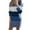 Blue, variant on Womens Clothes 2026 ! asdoklhq Womens Plus Dress Women's Turtleneck Knitted Jumper Sweater Long Sleeve Elegant Casual Splicing Dress