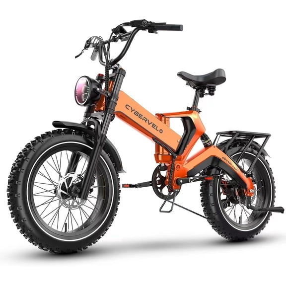 Folding Electric Bike, 20" Fat All Terrain Tires Ebike for Adults, 3000W 8-Speed E-Mountain Bike, 48V 40Ah