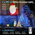thumbnail image 2 of JMEXSUSS 2 Pack Battery Operated String Lights with Remote Outdoor Indoor, Each 33ft 100 LED Twinkle Fairy Lights Battery Operated for Bedroom Party Wedding Classroom Tree Christmas Decor (Warm White), 2 of 10