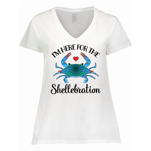 Inktastic Blue Crab Funny Festival Celebration Women's Plus Size V-Neck T-Shirt