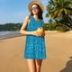 thumbnail image 3 of Fotbe Blue Glitter Vestido de Verano sin Mangas para Mujer – Vestido Midi Línea A, Estilo Camiseta Floral, Vestido Playero Casual y Fluido, 3 of 7