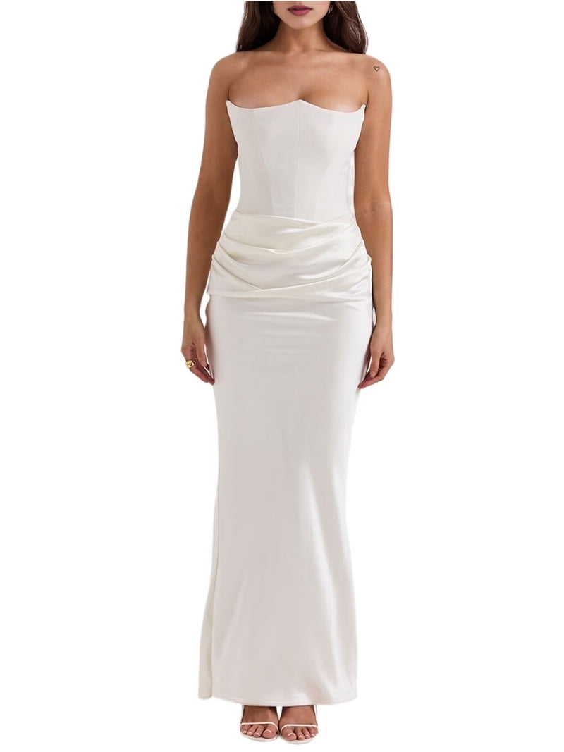 maxi dress bodycon summer Ruched Size:10S contrast piping hips_34.5 Ruched Bodycon Long Sleeve