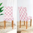 thumbnail image 3 of Yayeee 4 Pack Dining Chair Covers Stretch Parson Chairs Slipcovers Seat Protector, Pink Checkered Heart, 3 of 6