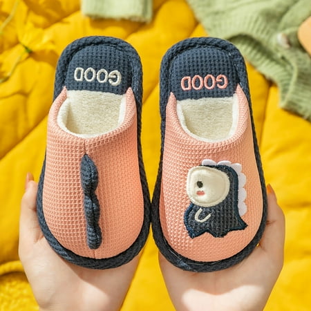 

Cathalem Kid House Slipper Kids Shoes House Slippers Bedroom Home Slippers Cartoon Dinosaur Cotton Slippers Winter Indoor Outdoor Shoes Pink 7 Years